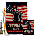 Honor Our Veterans - Military Americana Vertical Impressions Decorative Flags HG108638 Made In USA