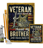 Veteran Brothers - Military Americana Vertical Impressions Decorative Flags HG108640 Made In USA