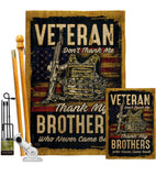 Veteran Brothers - Military Americana Vertical Impressions Decorative Flags HG108640 Made In USA