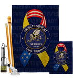 Support Seabees Troops - Military Americana Vertical Impressions Decorative Flags HG108656 Made In USA