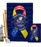 Support Seabees Troops - Military Americana Vertical Impressions Decorative Flags HG108656 Made In USA