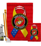 Support Marine Troops - Military Americana Vertical Impressions Decorative Flags HG108659 Made In USA
