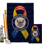 Support Navy Troops - Military Americana Vertical Impressions Decorative Flags HG108661 Made In USA