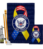 Support Navy Troops - Military Americana Vertical Impressions Decorative Flags HG108661 Made In USA