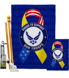 Support Air Force Troops - Military Americana Vertical Impressions Decorative Flags HG108662 Made In USA