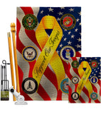 Support All Military Troops - Military Americana Vertical Impressions Decorative Flags HG108664 Made In USA