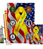 Support All Military Troops - Military Americana Vertical Impressions Decorative Flags HG108664 Made In USA