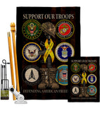 United We Support - Military Americana Vertical Impressions Decorative Flags HG108667 Made In USA