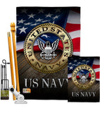 US Navy - Military Americana Vertical Impressions Decorative Flags HG137035 Made In USA