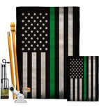 USA Thin Green Line - Military Americana Vertical Impressions Decorative Flags HG137040 Made In USA