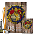 US Marine Corps - Military Americana Vertical Impressions Decorative Flags HG137083 Made In USA