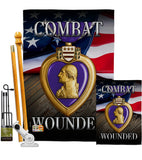 Purple Heart Combat Wounded - Military Americana Vertical Impressions Decorative Flags HG137133 Made In USA