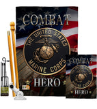 Marine Combat Hero - Military Americana Vertical Impressions Decorative Flags HG137134 Made In USA