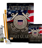 US Coast Guard - Military Americana Vertical Impressions Decorative Flags HG137135 Made In USA