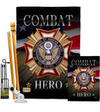 Veterans Hero - Military Americana Vertical Impressions Decorative Flags HG137166 Made In USA