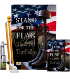 Stand For The Flag - Military Americana Vertical Impressions Decorative Flags HG137169 Made In USA