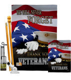 We will Never Forget - Military Americana Vertical Impressions Decorative Flags HG137171 Made In USA