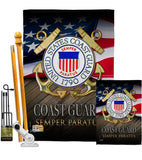 US Coast Guard Semper Paratus - Military Americana Vertical Impressions Decorative Flags HG137174 Made In USA
