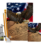 We the People - Military Americana Vertical Impressions Decorative Flags HG137175 Made In USA