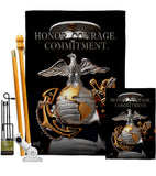 Honor Courage Commitment - Military Americana Vertical Impressions Decorative Flags HG137316 Made In USA