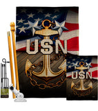 USN - Military Americana Vertical Impressions Decorative Flags HG137341 Made In USA