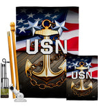 USN - Military Americana Vertical Impressions Decorative Flags HG137341 Made In USA