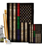 Thin Blue Green Red Line - Military Americana Vertical Impressions Decorative Flags HG137431 Made In USA