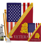 Home of USMC - Military Americana Vertical Impressions Decorative Flags HG140611 Made In USA