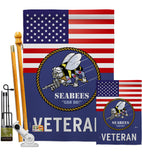 US Seabees Veteran - Military Americana Vertical Impressions Decorative Flags HG140613 Made In USA