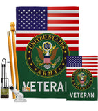 US Army Veteran - Military Americana Vertical Impressions Decorative Flags HG140615 Made In USA