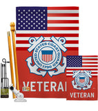 US Coast Guard Veteran - Military Americana Vertical Impressions Decorative Flags HG140618 Made In USA