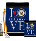 US Navy Love - Military Americana Vertical Impressions Decorative Flags HG140633 Made In USA