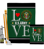 US Army Love - Military Americana Vertical Impressions Decorative Flags HG140635 Made In USA