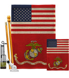 US Marine Corps - Military Americana Vertical Impressions Decorative Flags HG140730 Made In USA