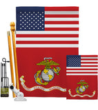 US Marine Corps - Military Americana Vertical Impressions Decorative Flags HG140730 Made In USA