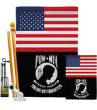 US POW/MIA - Military Americana Vertical Impressions Decorative Flags HG140732 Made In USA