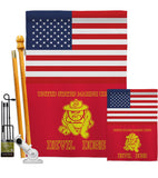 US Marine Bull Dogs - Military Americana Vertical Impressions Decorative Flags HG140735 Made In USA