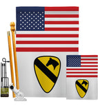 US 1st Cavalry - Military Americana Vertical Impressions Decorative Flags HG140739 Made In USA