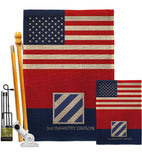 US 3rd Infantry Division - Military Americana Vertical Impressions Decorative Flags HG140741 Made In USA