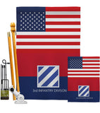 US 3rd Infantry Division - Military Americana Vertical Impressions Decorative Flags HG140741 Made In USA