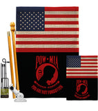 US Red POW/MIA - Military Americana Vertical Impressions Decorative Flags HG140742 Made In USA