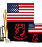 US Red POW/MIA - Military Americana Vertical Impressions Decorative Flags HG140742 Made In USA