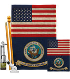 US Retired Navy - Military Americana Vertical Impressions Decorative Flags HG140746 Made In USA