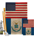 US Retired Air Force - Military Americana Vertical Impressions Decorative Flags HG140748 Made In USA