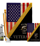 Home of US Navy - Military Americana Vertical Impressions Decorative Flags HG140888 Made In USA