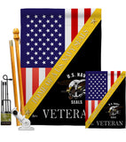 Home of US Navy - Military Americana Vertical Impressions Decorative Flags HG140888 Made In USA