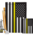 US Thin Yellow Line - Military Americana Vertical Impressions Decorative Flags HG140910 Made In USA