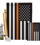 US Thin Orange Line - Military Americana Vertical Impressions Decorative Flags HG140911 Made In USA