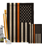 US Thin Orange Line - Military Americana Vertical Impressions Decorative Flags HG140911 Made In USA