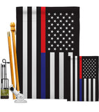 US Thin Red and Blue Line - Military Americana Vertical Impressions Decorative Flags HG140912 Made In USA